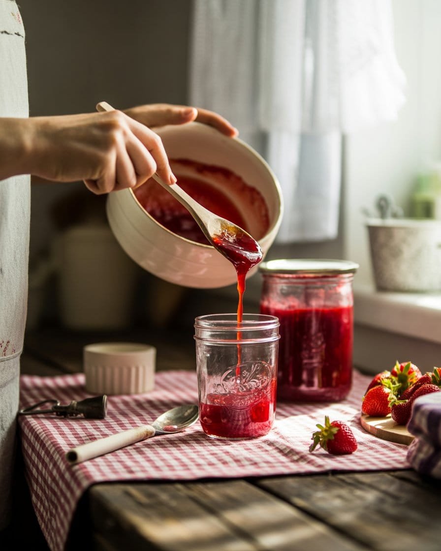 pouring jam into jars 2